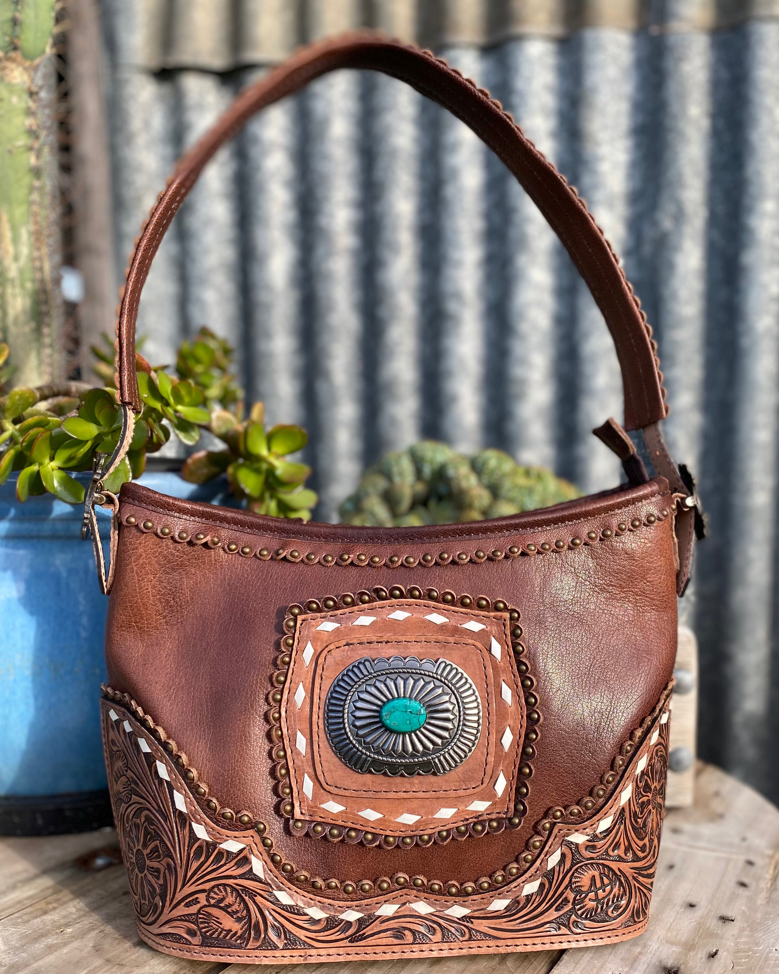 Antonio Handtooled Leather Handbag